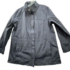 Eileen Fisher Wind / Rain Spring‎ Jacket Sz Medium Organic Cotton Nylon Utility